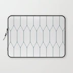 Long Honeycomb Minimalist Geometric Pattern in White and Light Blue-Gray Laptop Sleeve Gallery Image 1
