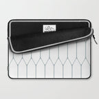 Long Honeycomb Minimalist Geometric Pattern in White and Light Blue-Gray Laptop Sleeve Gallery Image 2