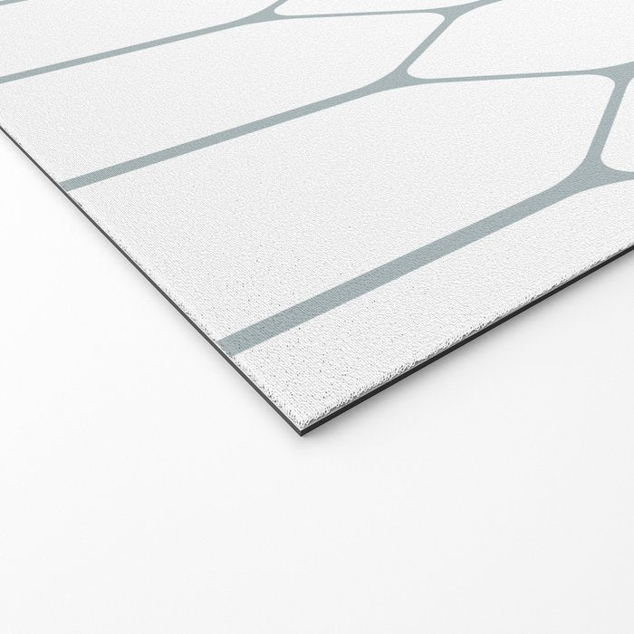 Long Honeycomb Minimalist Geometric Pattern in White and Light Blue-Gray Welcome Mat Gallery Image 2