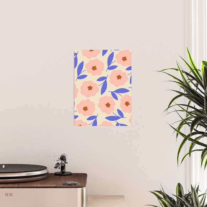Bold Flower - Pink and Blue Poster Gallery Image 2