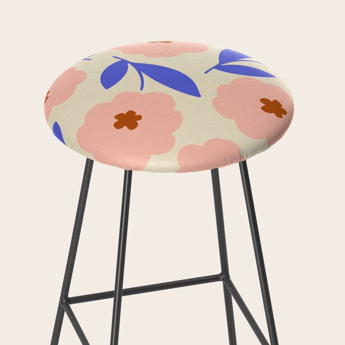 Bold Flower - Pink and Blue Stool Gallery Image 2