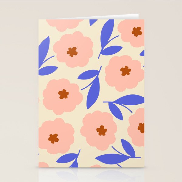 Bold Flower - Pink and Blue Stationery Card Gallery Image 2