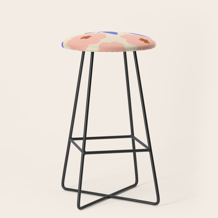 Bold Flower - Pink and Blue Stool Gallery Image 1