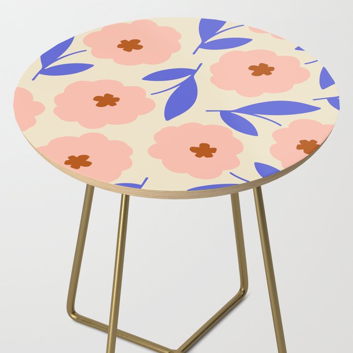 Bold Flower - Pink and Blue Side Table Gallery Image 2