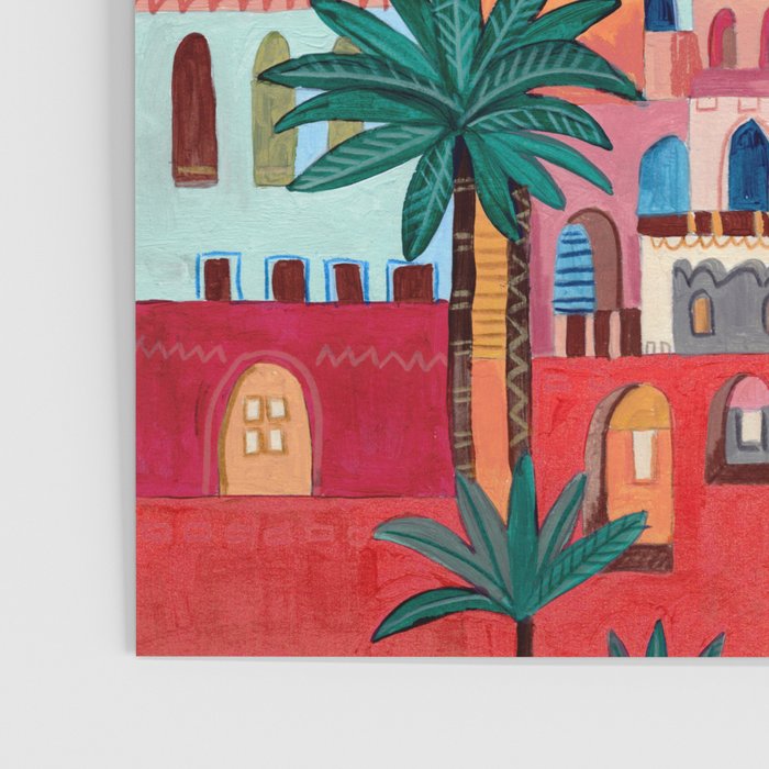 Oriental city under a starry sky in bright colours Poster Gallery Image 3