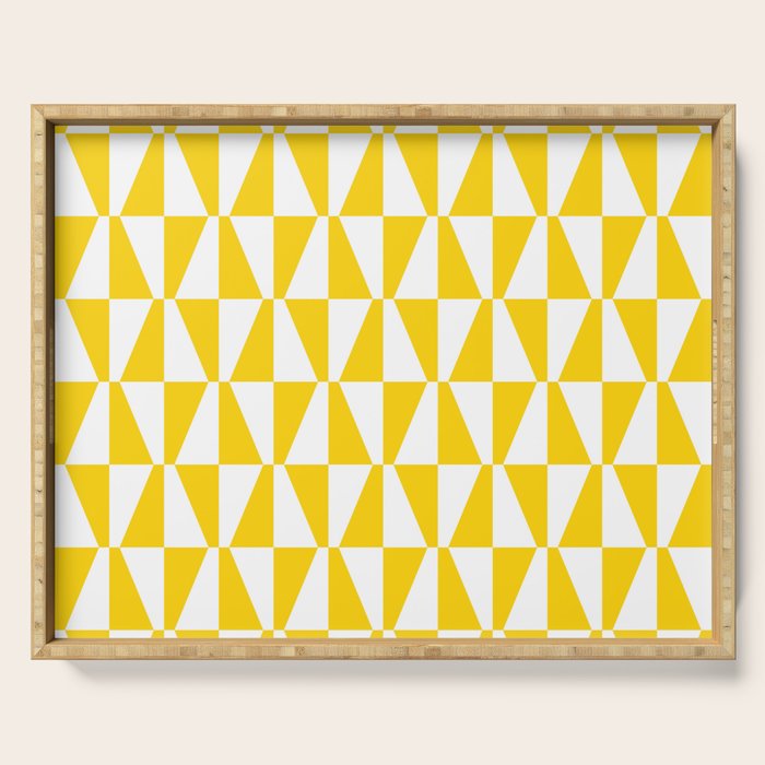 Mid Century Modern Geometric 312 Yellow Serving Tray Gallery Image 1
