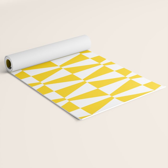 Mid Century Modern Geometric 312 Yellow Yoga Mat Gallery Image 2