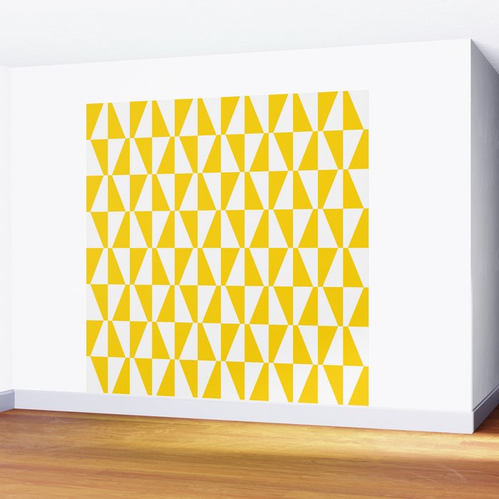 Mid Century Modern Geometric 312 Yellow Wall Mural Gallery Image 2