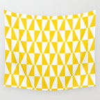 Mid Century Modern Geometric 312 Yellow Wall Tapestry Gallery Image 4