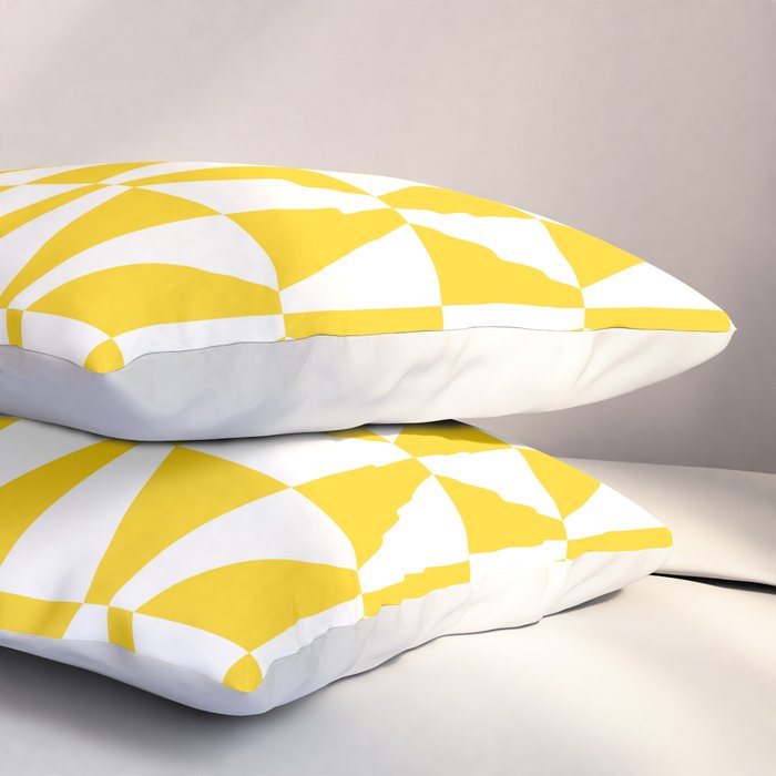 Mid Century Modern Geometric 312 Yellow Pillow Sham Gallery Image 3
