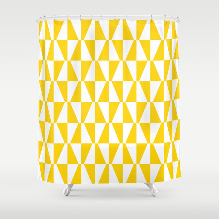 Mid Century Modern Geometric 312 Yellow Shower Curtain Gallery Image 1