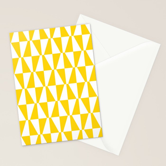 Mid Century Modern Geometric 312 Yellow Stationery Card Gallery Image 2