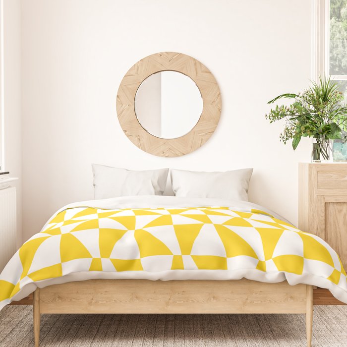 Mid Century Modern Geometric 312 Yellow Duvet Cover Gallery Image 3