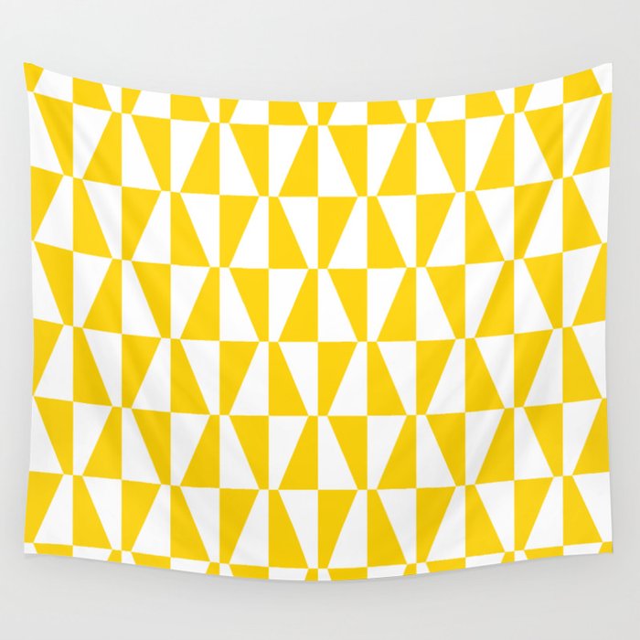 Mid Century Modern Geometric 312 Yellow Wall Tapestry Gallery Image 1