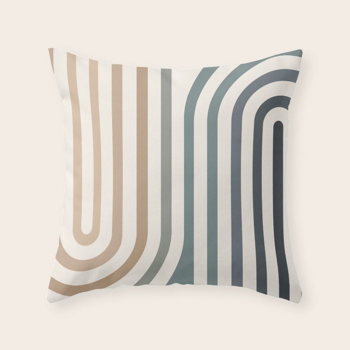Bold Curvature Stripes II Throw Pillow Gallery Image 6