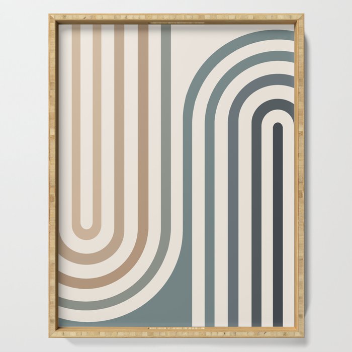 Bold Curvature Stripes II Serving Tray Gallery Image 1