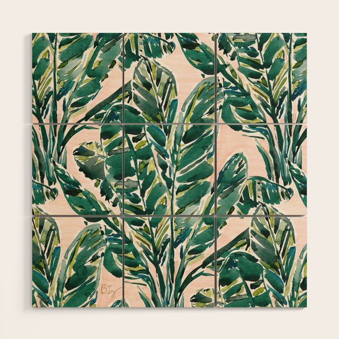 BIG FEELINGS Banana Leaf Tropical Wood Wall Art Gallery Image 1