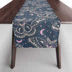 Celestial Cecropia - midnight blue and orchid  Table Runner Gallery Image 1