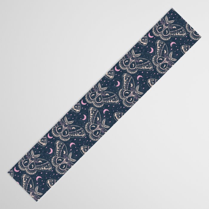 Celestial Cecropia - midnight blue and orchid  Table Runner Gallery Image 3