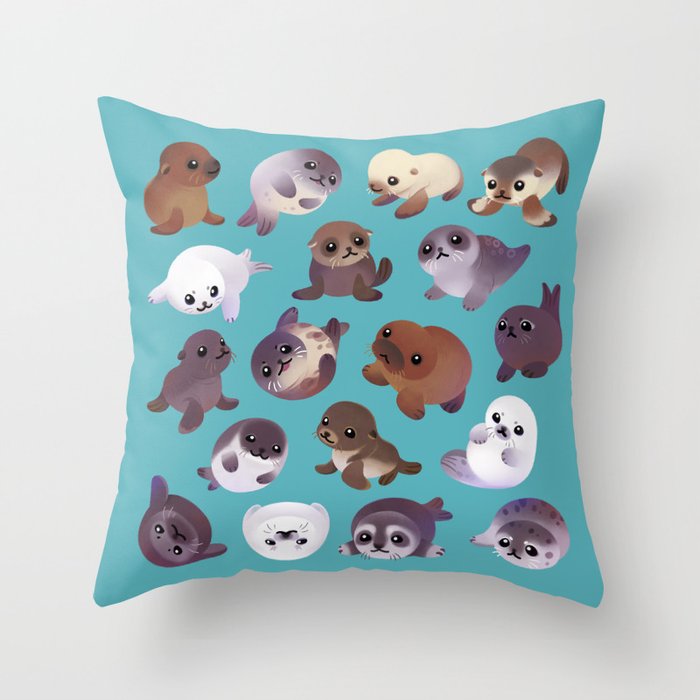 Seal pup Throw Pillow Gallery Image 1