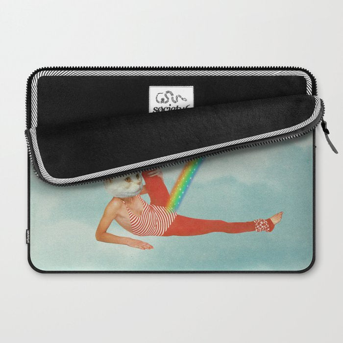 Kitty Cat's Rainbow Workout - Retro Cat Laptop Sleeve Gallery Image 2