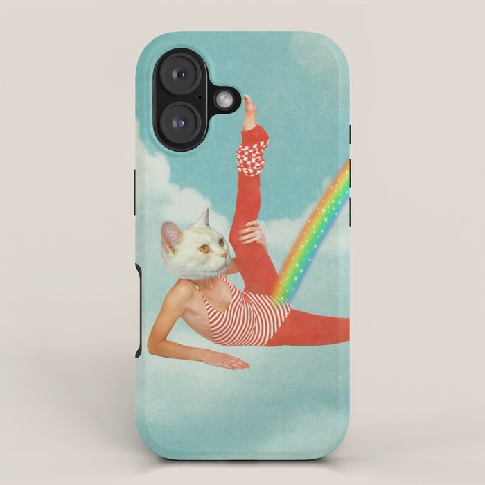 Kitty Cat's Rainbow Workout - Retro Cat iPhone Case Gallery Image 1