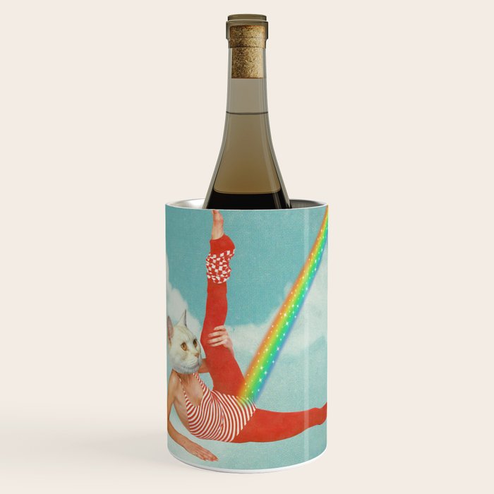 Kitty Cat's Rainbow Workout - Retro Cat Wine Chiller Gallery Image 1