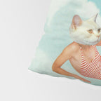 Kitty Cat's Rainbow Workout - Retro Cat Pillow Sham Gallery Image 4
