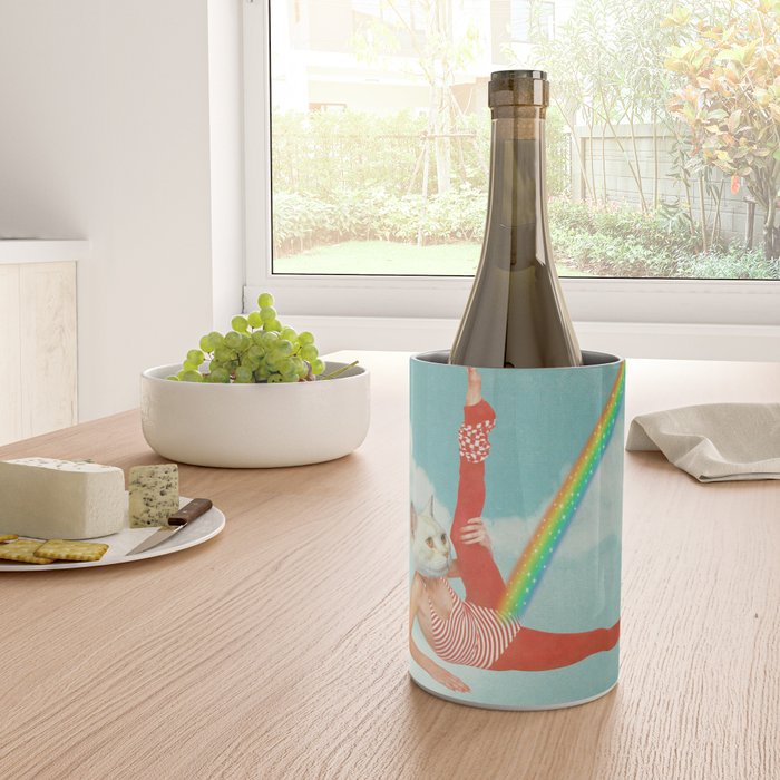 Kitty Cat's Rainbow Workout - Retro Cat Wine Chiller Gallery Image 4