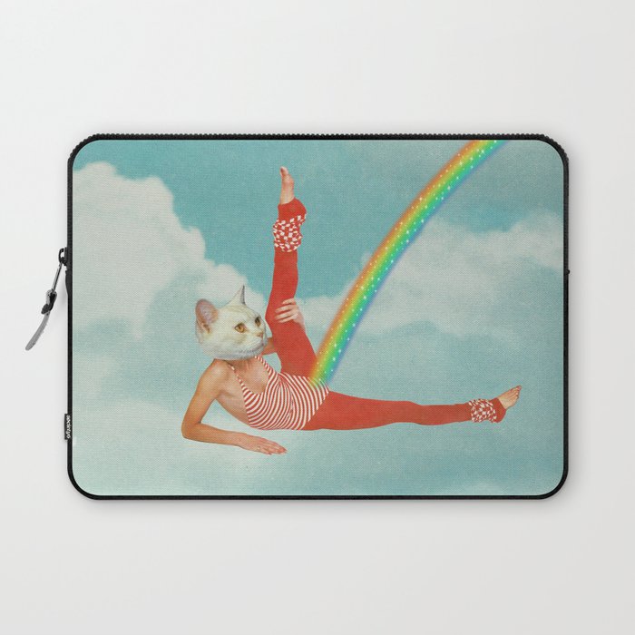 Kitty Cat's Rainbow Workout - Retro Cat Laptop Sleeve Gallery Image 1