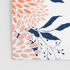 Floral Prints and Leaves, White, Coral and Navy Poster Gallery Image 3