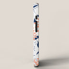 Floral Prints and Leaves, White, Coral and Navy iPhone Case Gallery Image 2