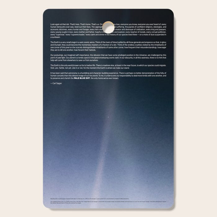 Pale Blue Dot â Voyager 1 (2020 rev.), quote Cutting Board Gallery Image 1