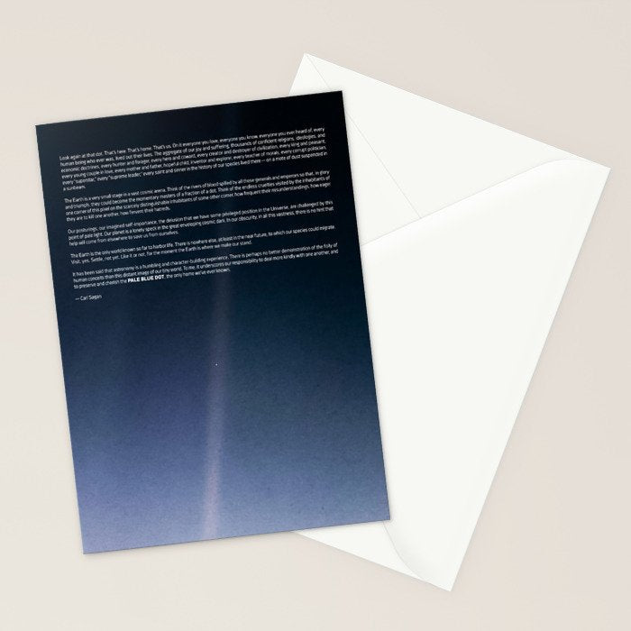 Pale Blue Dot â Voyager 1 (2020 rev.), quote Stationery Card Gallery Image 2