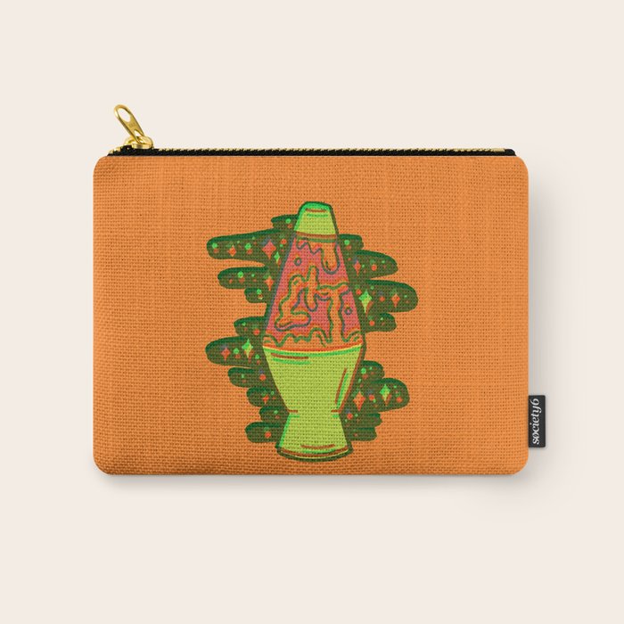 Lit lava lamp in orange in 3D Carry All Pouch Gallery Image 1