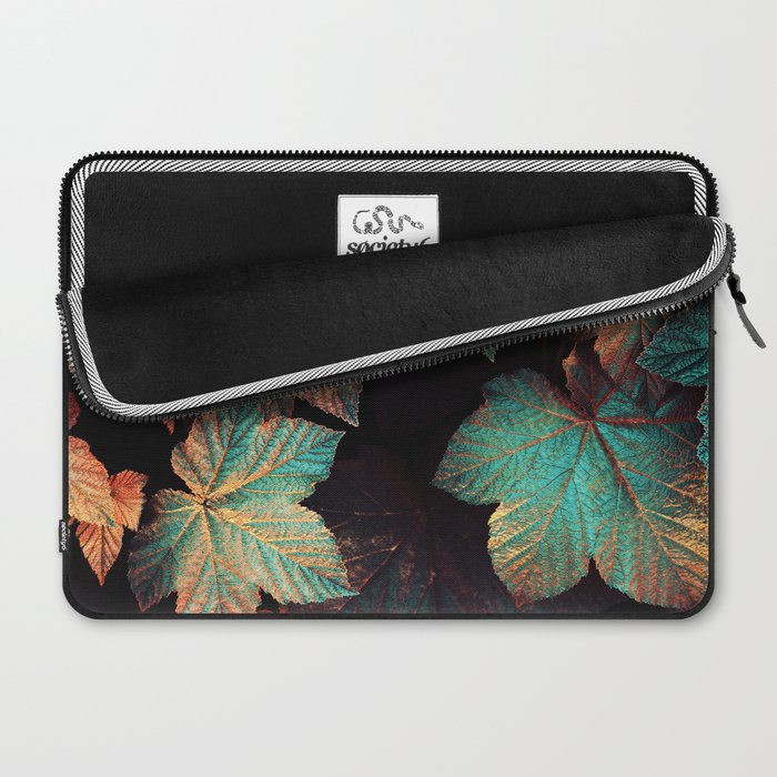 Copper And Teal Leaves Laptop Sleeve Gallery Image 2