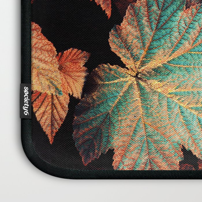 Copper And Teal Leaves Laptop Sleeve Gallery Image 3