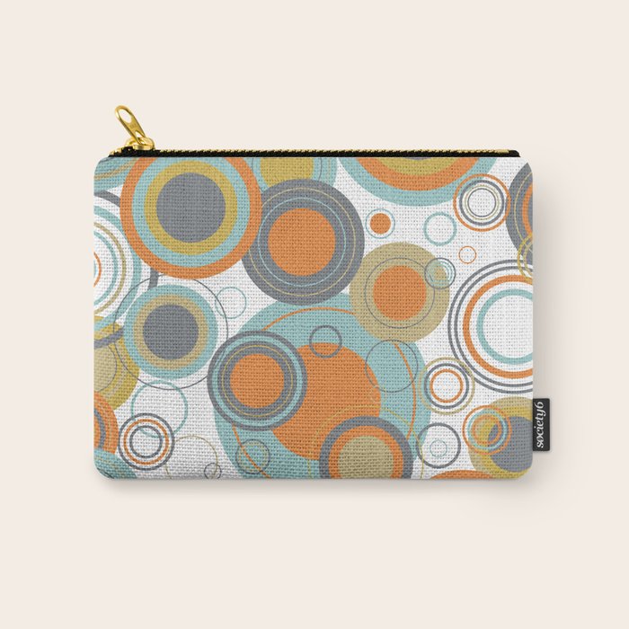 Retro Mid Century Modern Circles Geometric Bubbles Pattern Carry All Pouch Gallery Image 1