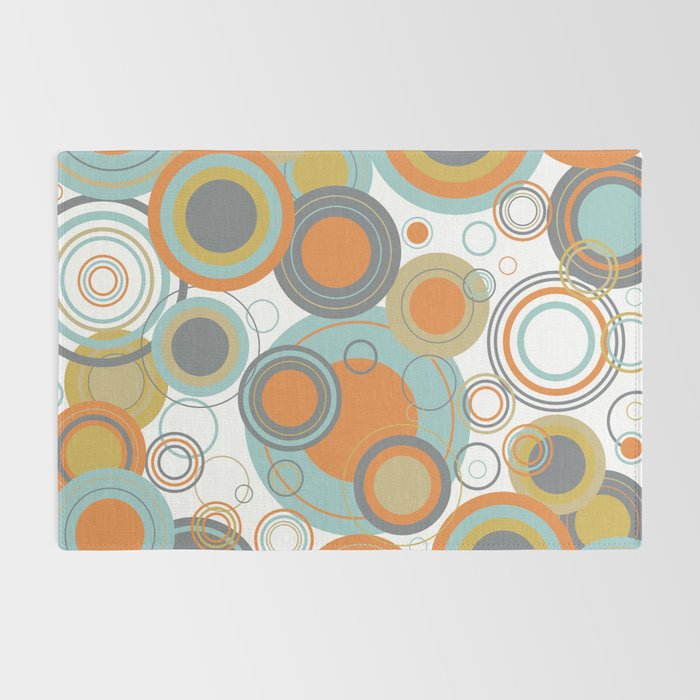 Retro Mid Century Modern Circles Geometric Bubbles Pattern Rug Gallery Image 2