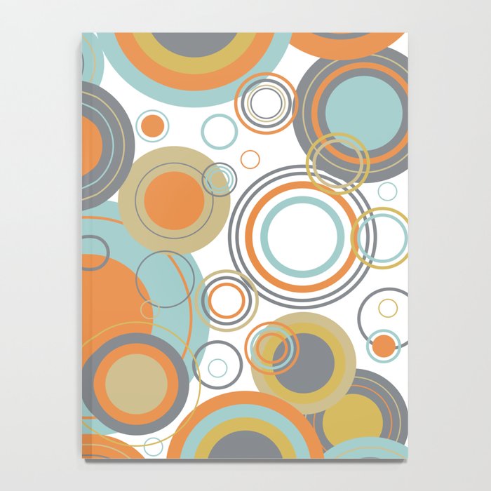 Retro Mid Century Modern Circles Geometric Bubbles Pattern Notebook Gallery Image 4