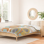 Retro Mid Century Modern Circles Geometric Bubbles Pattern Duvet Cover Gallery Image 2
