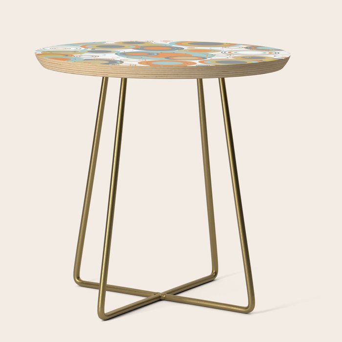 Retro Mid Century Modern Circles Geometric Bubbles Pattern Side Table Gallery Image 1