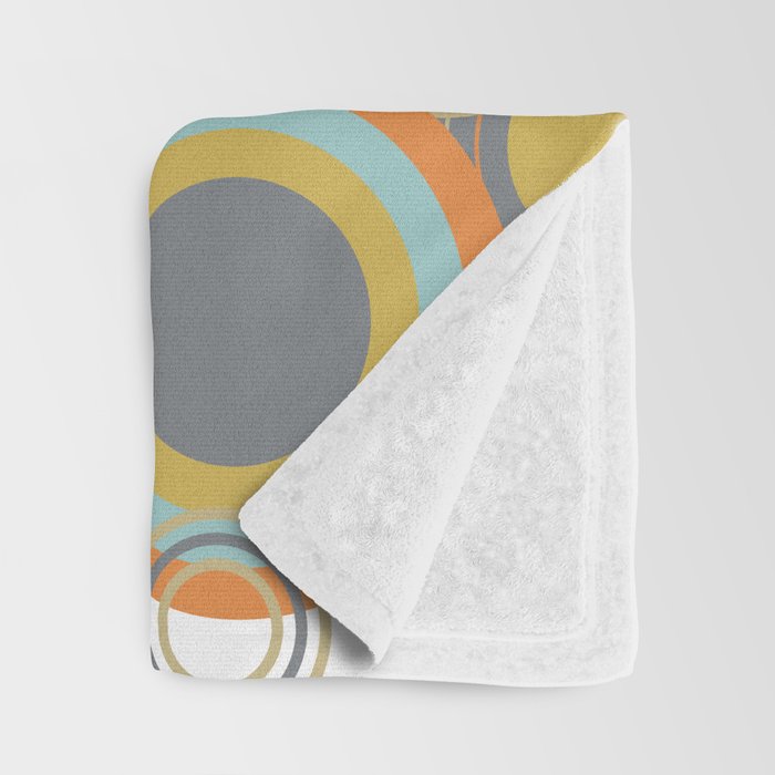Retro Mid Century Modern Circles Geometric Bubbles Pattern Throw Blanket Gallery Image 3