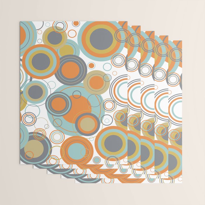Retro Mid Century Modern Circles Geometric Bubbles Pattern Wrapping Paper Gallery Image 3