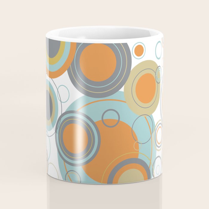Retro Mid Century Modern Circles Geometric Bubbles Pattern Coffee Mug Gallery Image 4