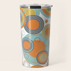 Retro Mid Century Modern Circles Geometric Bubbles Pattern Travel Mug Gallery Image 1