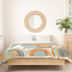 Retro Mid Century Modern Circles Geometric Bubbles Pattern Duvet Cover Gallery Image 3