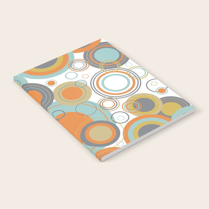 Retro Mid Century Modern Circles Geometric Bubbles Pattern Notebook Gallery Image 2