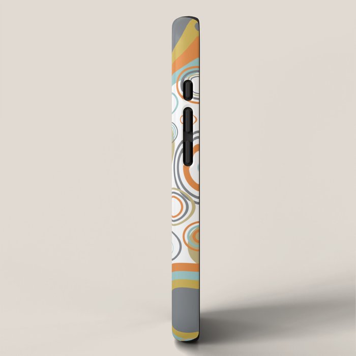 Retro Mid Century Modern Circles Geometric Bubbles Pattern iPhone Case Gallery Image 2
