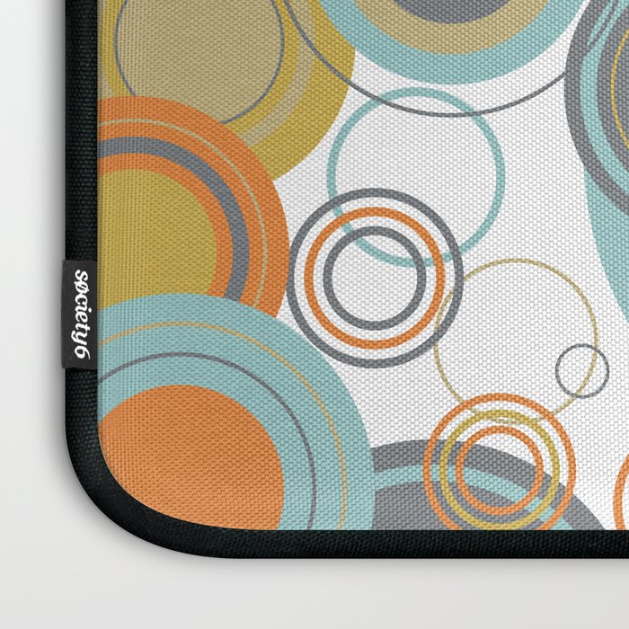 Retro Mid Century Modern Circles Geometric Bubbles Pattern Laptop Sleeve Gallery Image 3